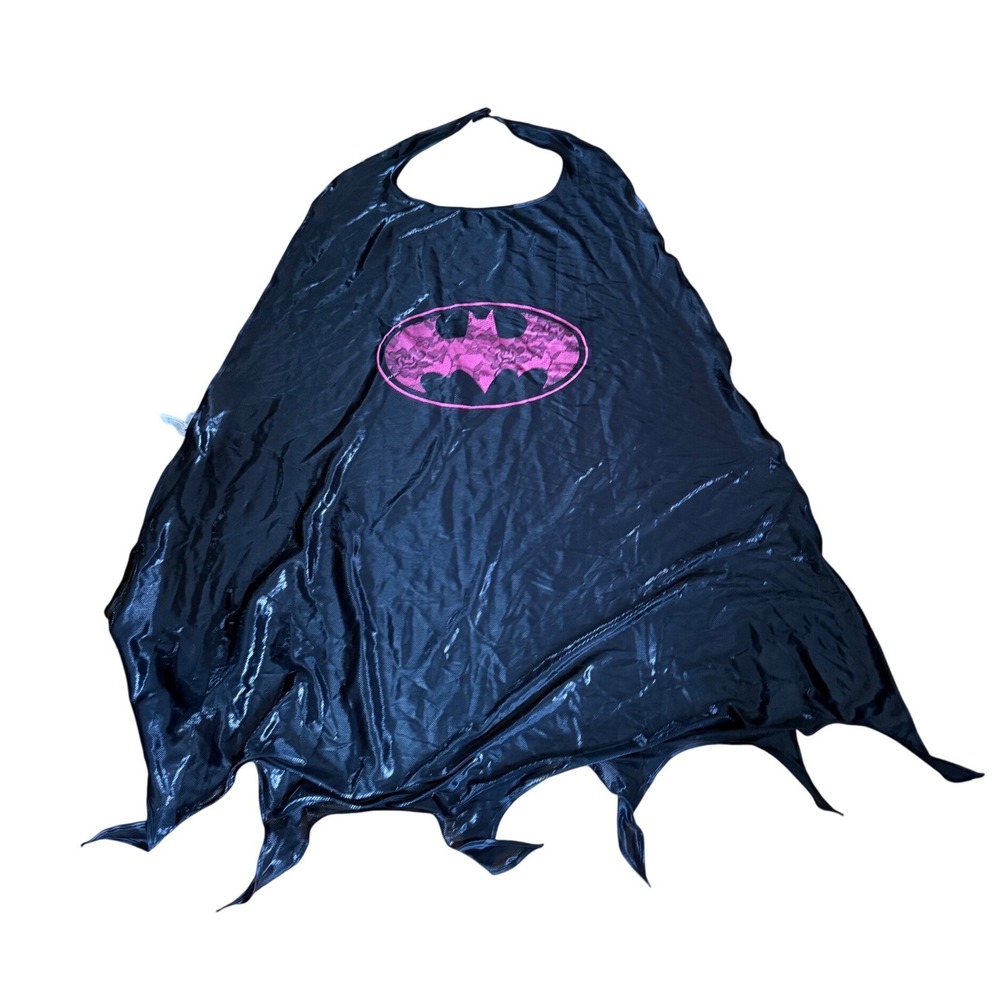 DC Comics Batman Cape Six Flags Black Pink Lace Bat-Signal Costume Accessory